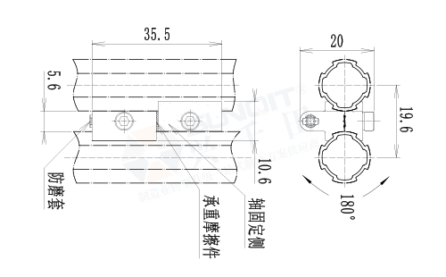 專用合頁(yè)尺寸圖