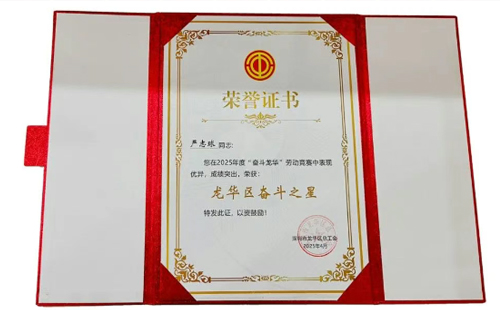 熱烈祝賀興千田嚴(yán)老師獲評2025“龍華區(qū)奮斗之星”